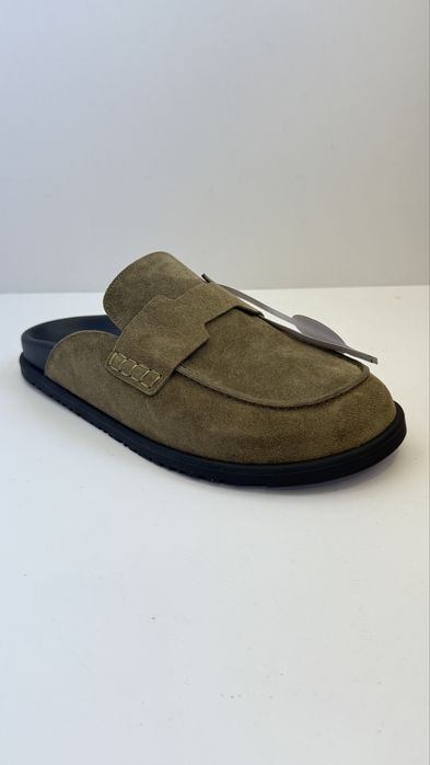 Шльопанці клоги мюлі ермес шкіряні herme**