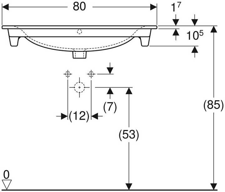 Умивальник Geberit Selnova Square 500.995.00.1