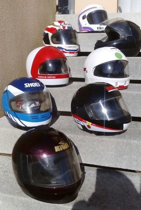 Coleção de raros capacetes vintage originais com 20 30 e + de 40 anos
