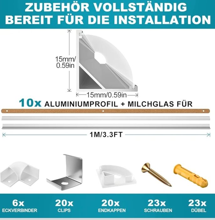 Led aluminium profil. Лед алюмінієвий профіль LIAOINTEC 10×1M.