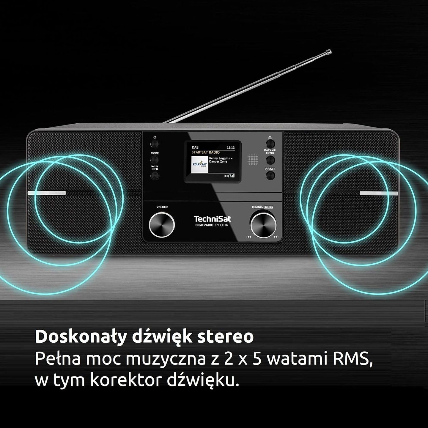 Радіо інтернетне technisat 371 cd ir dab fm цифрові чорний