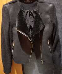 Женское легкое короткое пальто-дубленка Zara, S