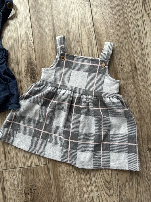 2 szt. Sukienki niemowlęce na szelkach rozm. 68 Next