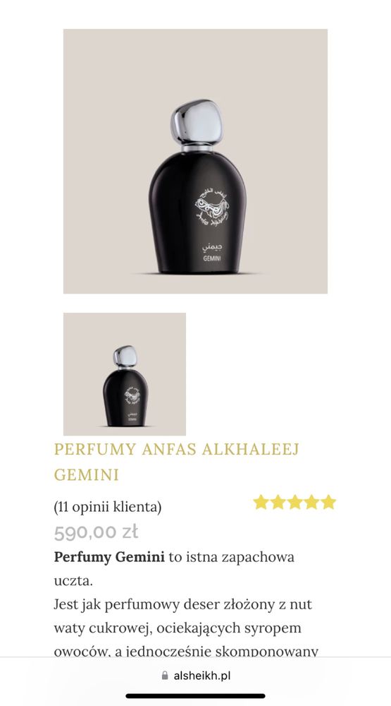 Perfumy Gemini 100 ml Al Sheikh perfumy Anfas