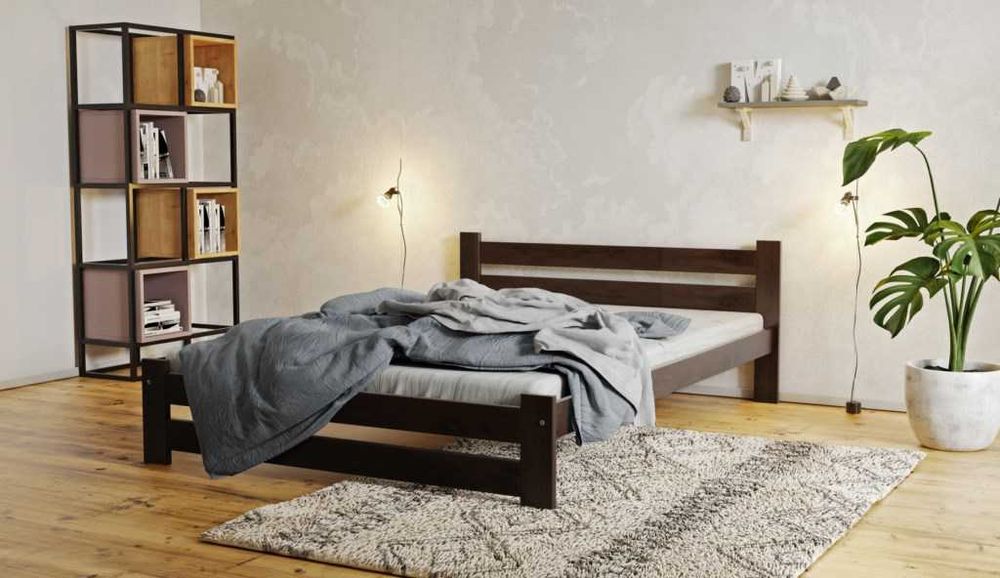 Łóżko KAMIL 90x200 120/140/160 sosna, dąb, orzech, olcha, białe, szare