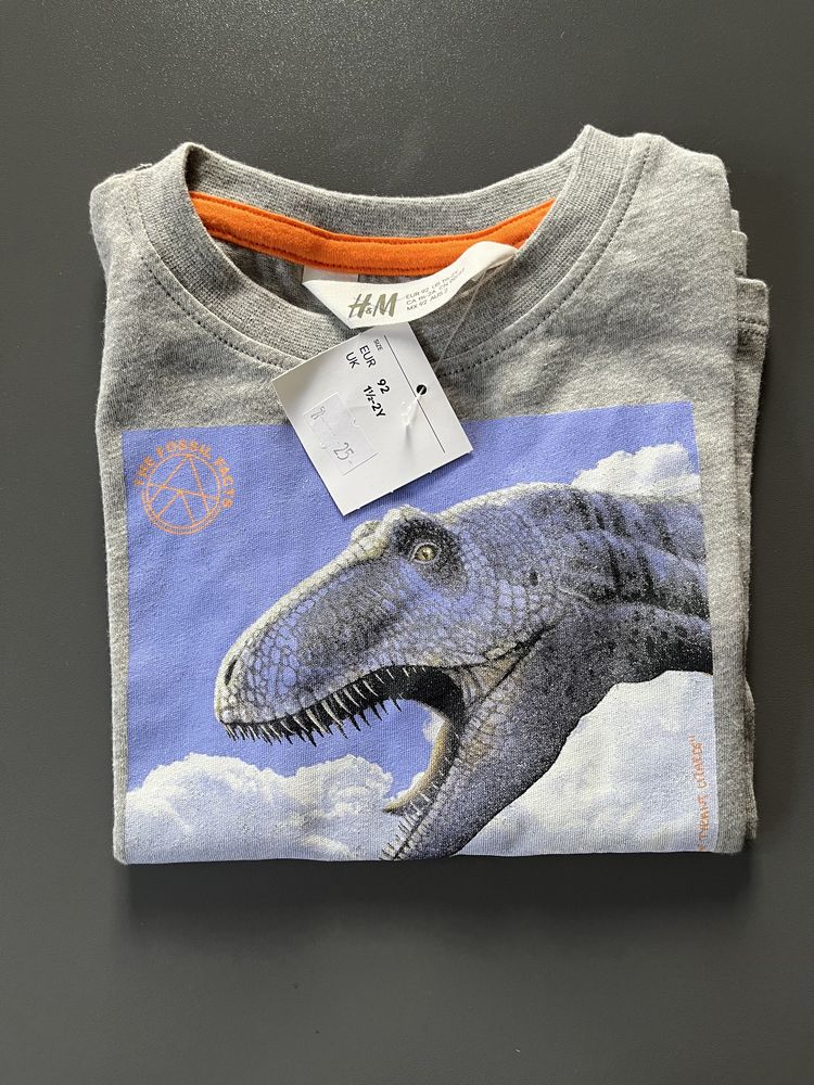 H&M nowa bluzka r 92 dinozaury