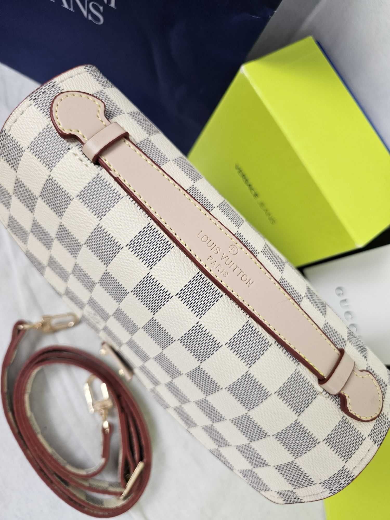 Torba Louis Vuitton metis skórzana biala logowana premium