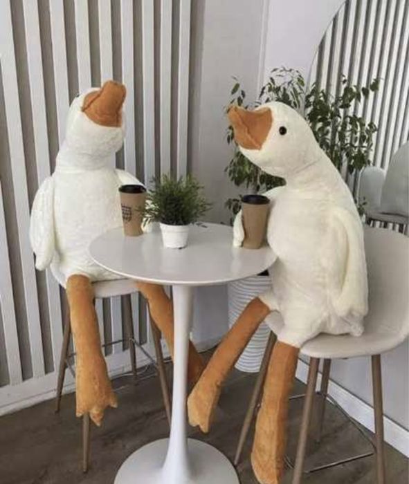 Мягка плюшева іграшка Гусь 90-160см. Игрушка обнимашка Гусь белая