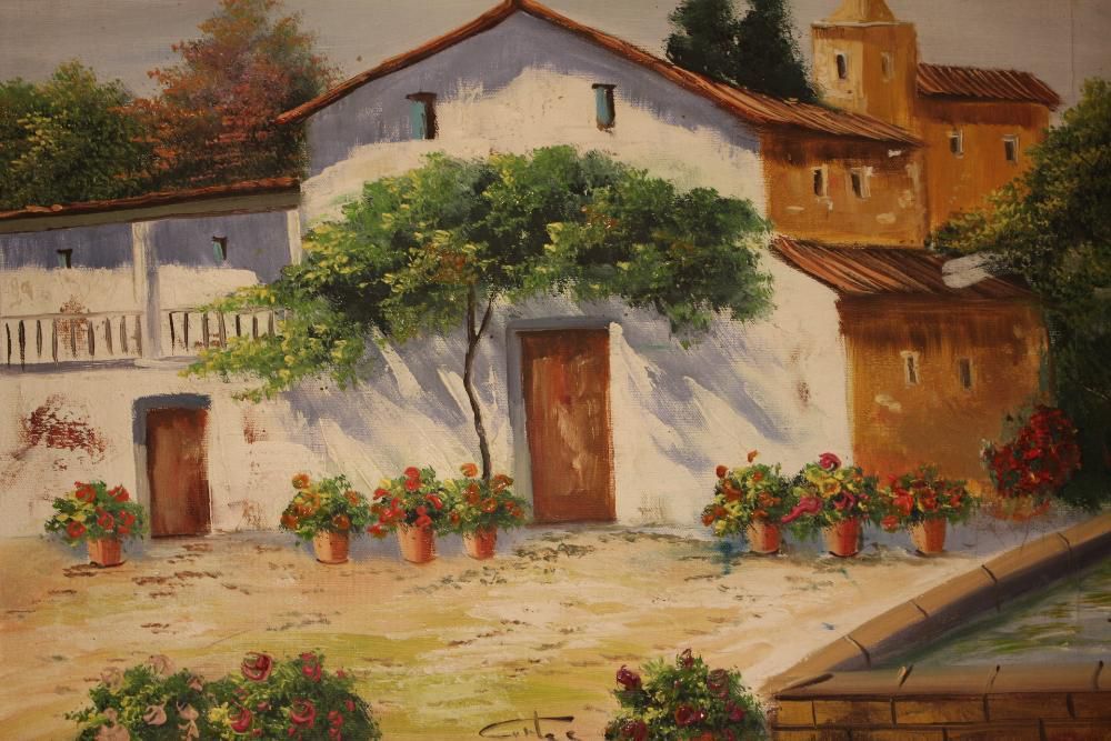 Quadro de CORTEZ Pintura a óleo sobre tela Casas campestres