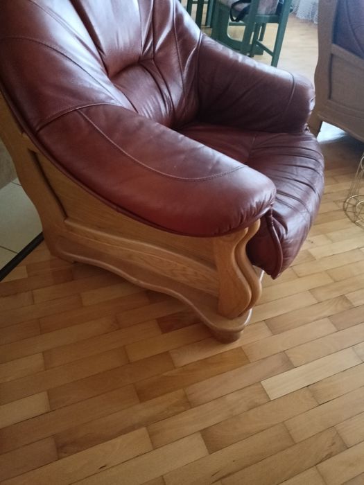 Komplet skórzany, kanapa, sofa, skóra naturalna, fotele