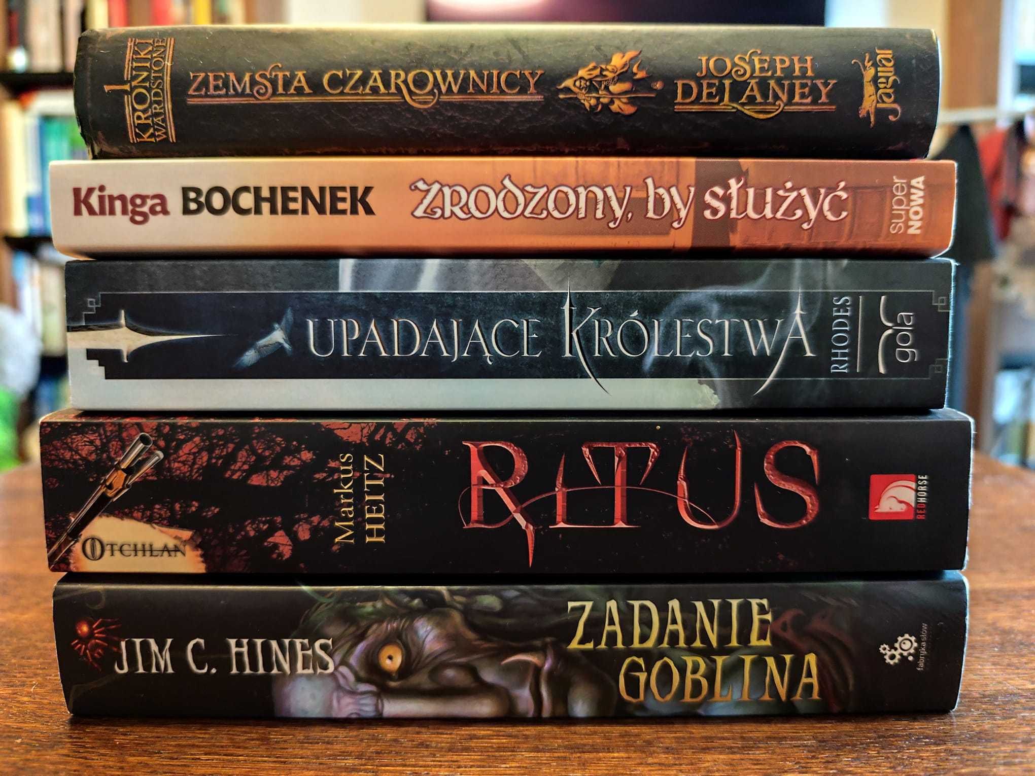 Książki fantastyczne (Rhodes, Heitz, Hines, Delaney, Bochenek)