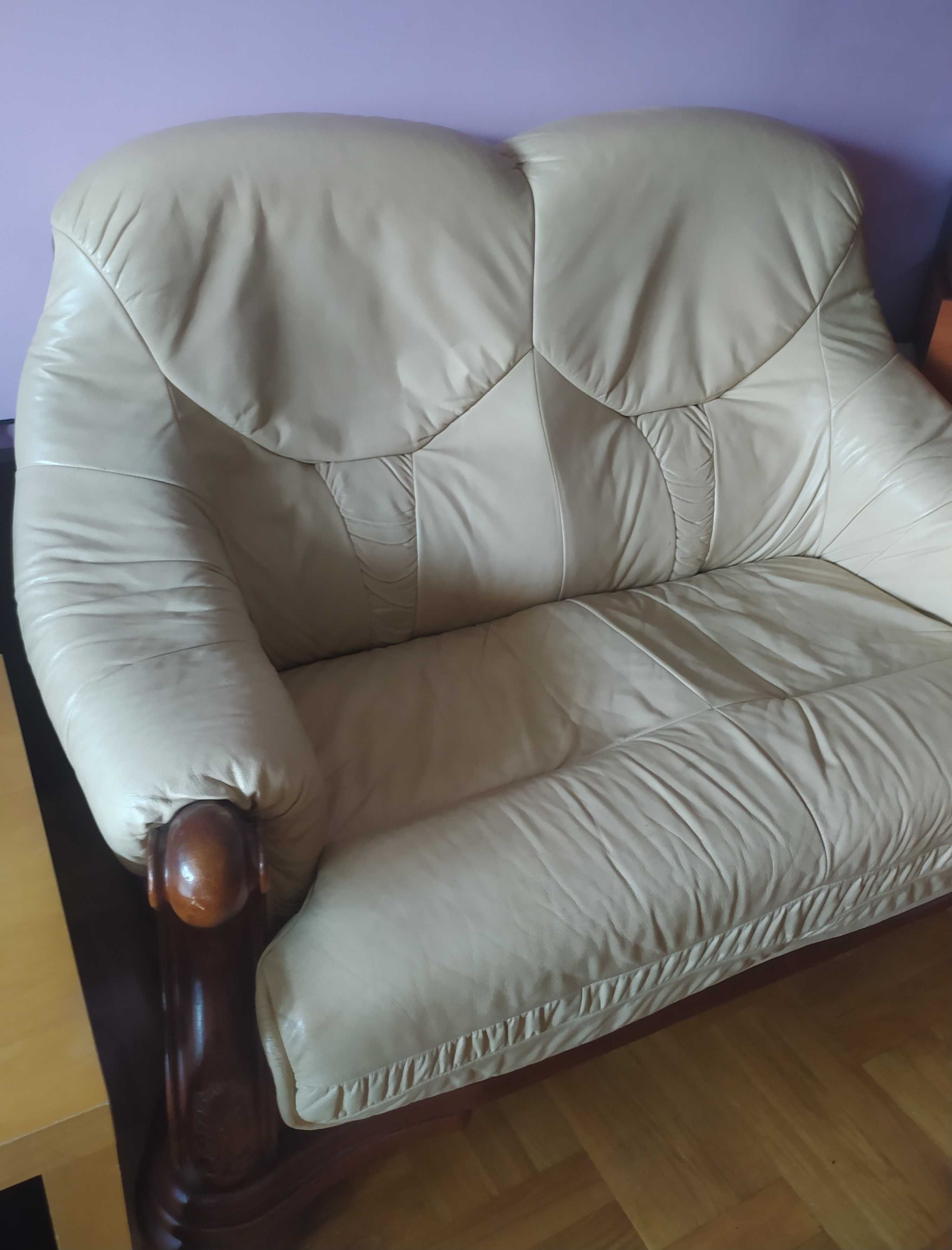Sofa rozkładana 3-osobowa + 2 -  zestaw wypoczynkowy KLER jasny beż