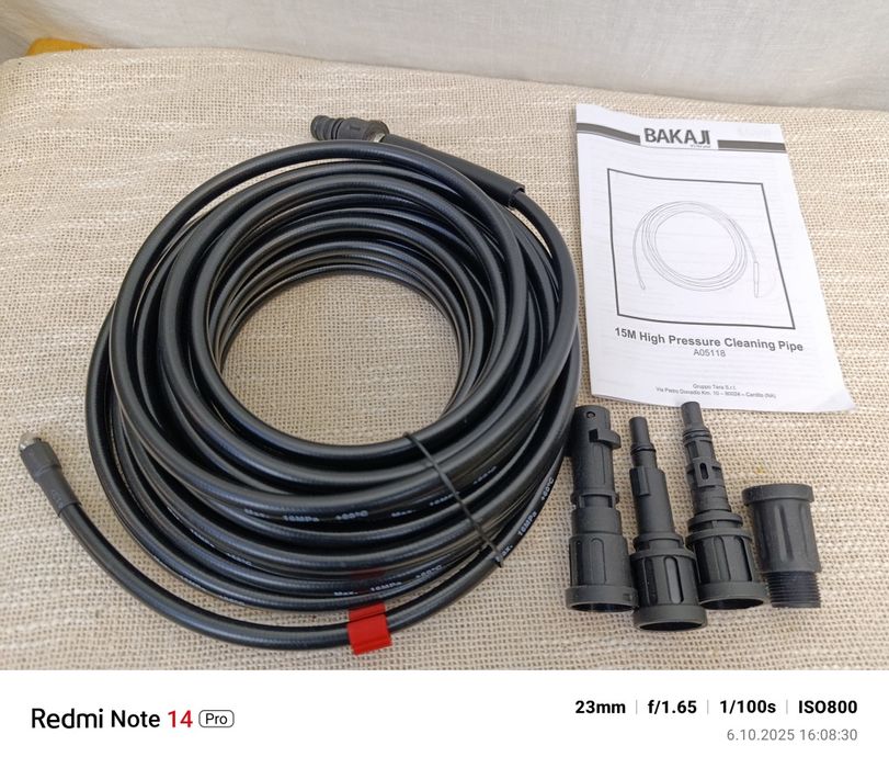 Bakaji Sonda do Czyszczenia Rur 15m Myjka Wysokociśnieniowa 160 Bar 4