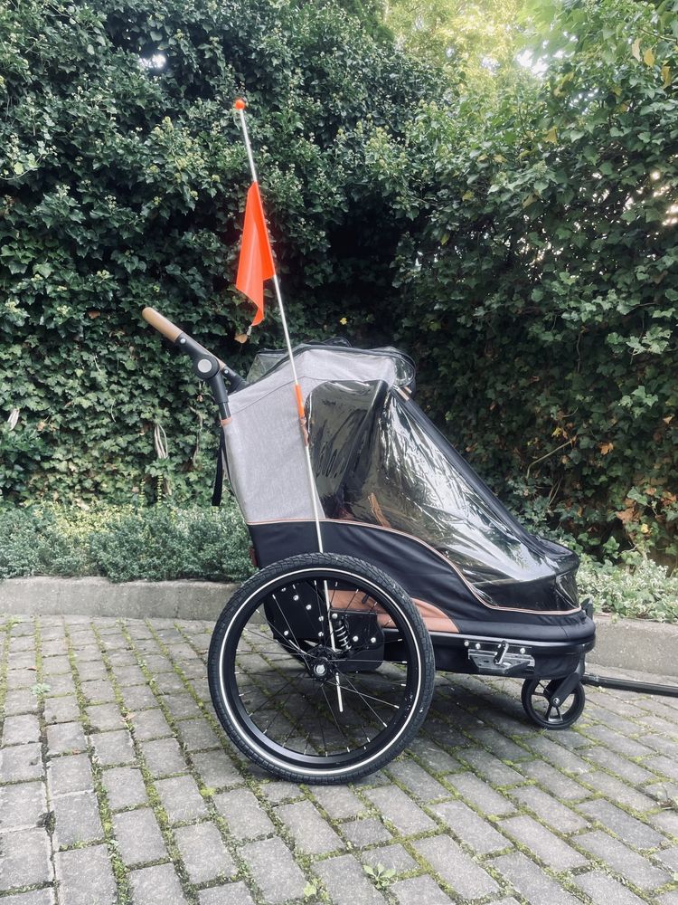 Wózek do biegania / przyczepka rowerowa podwójna nie Thule ale fajna