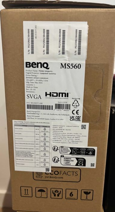 Nowy projektor BENQ MS560 – 2 sztuki, Nowe !