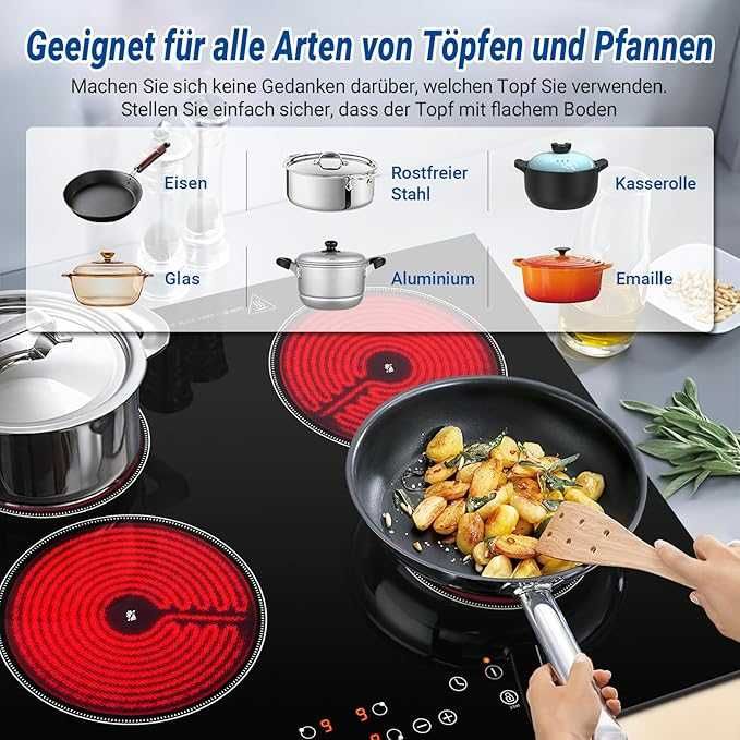 4-Strefowa Płyta ceramiczna Amzchef FS-R55S-PRS01B Timer (410b)