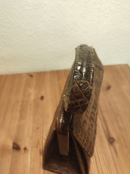 Винтажная сумка из натуральной кожи крокодила 50-60г