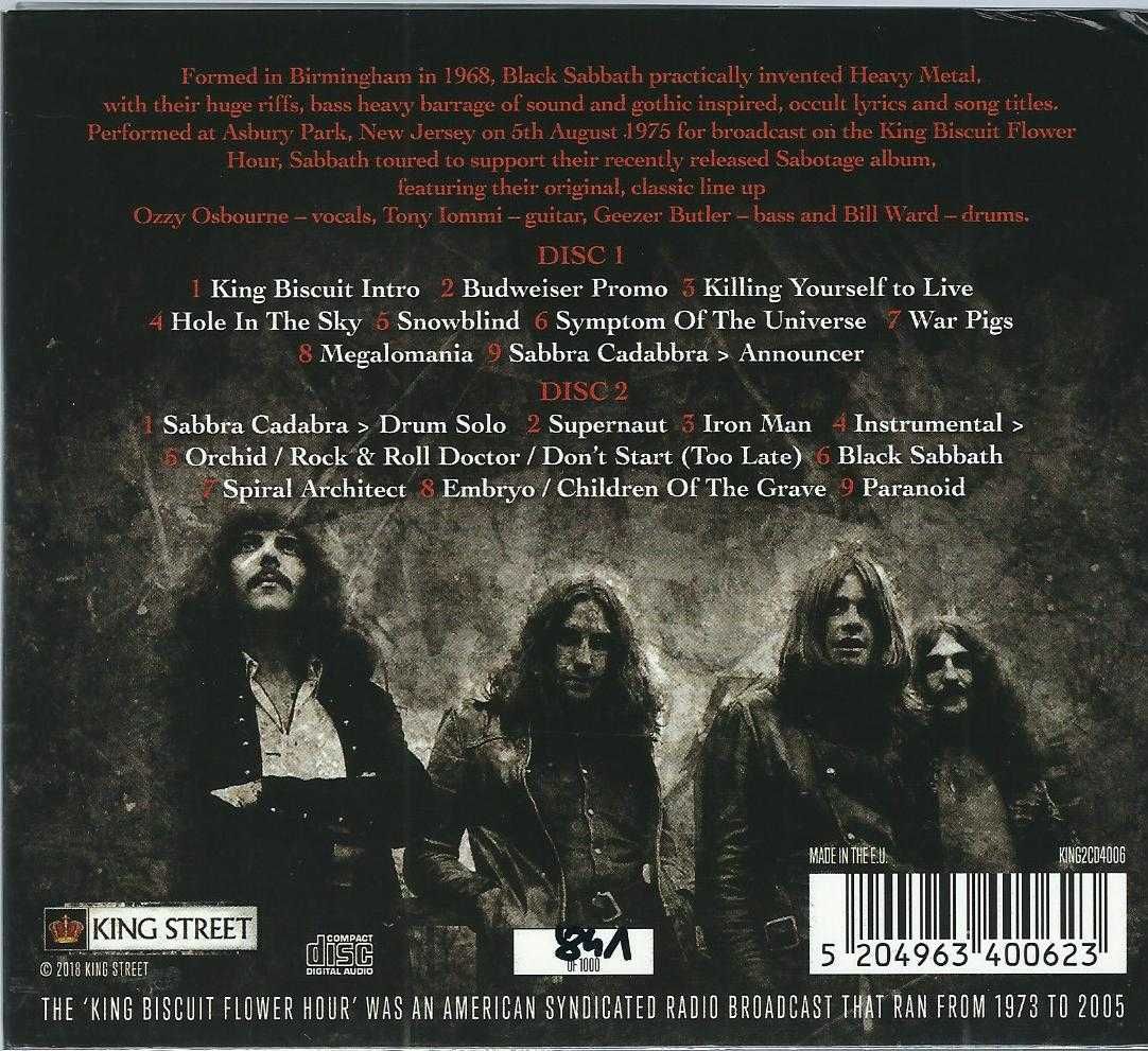 2 CD Black Sabbath - Live In New Jersey 1975 (2018) (Digipack)