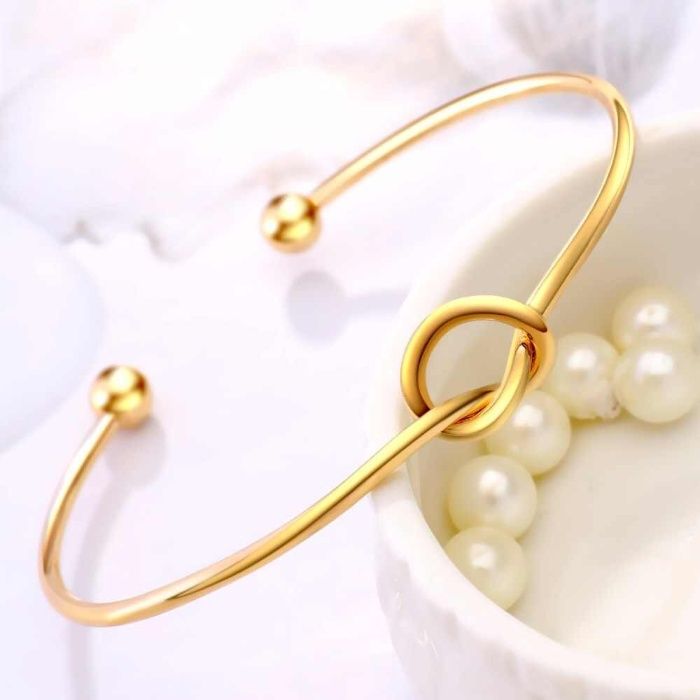 Pack 2 Pulseiras Nó Prateada, Dourada, Rosa Dourado - Portes incluídos