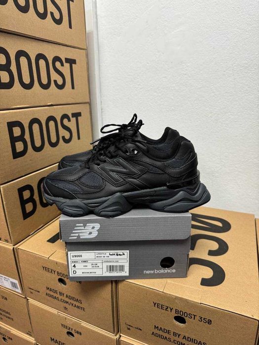 Кроссовки New Balance 9060 КОЖА / Нью Беленс 9060 черные 37 38 39