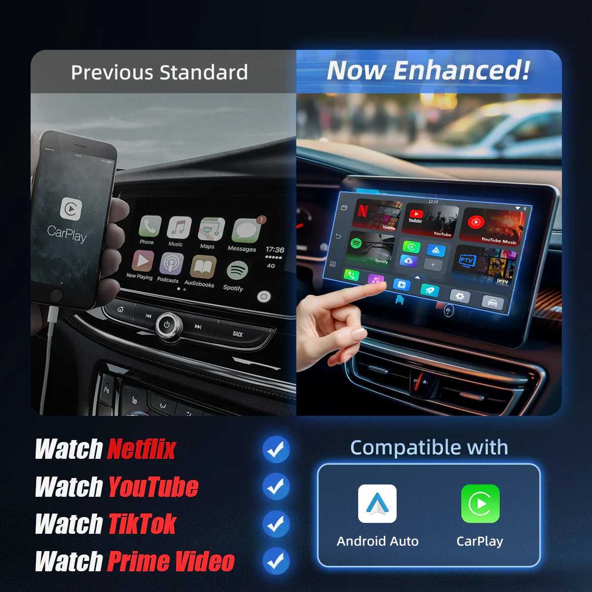 Adaptador Ottocast Play2Video Pro Wireless CarPlay/Android Auto