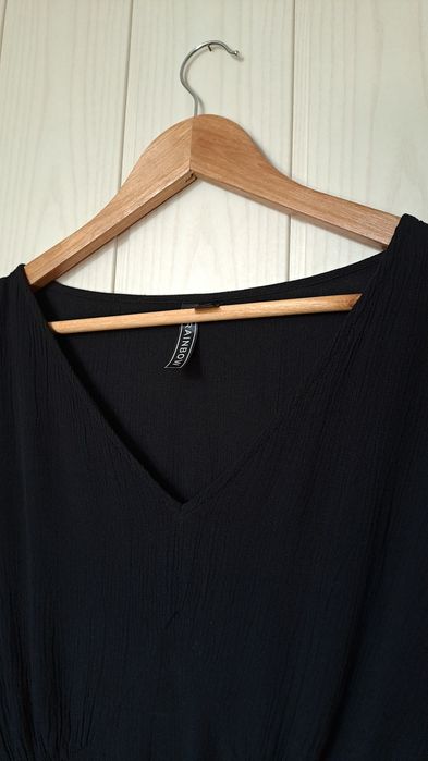 Bluzka rozkloszowane rękawy coquette oversize Bonprix wiskoza 50 52