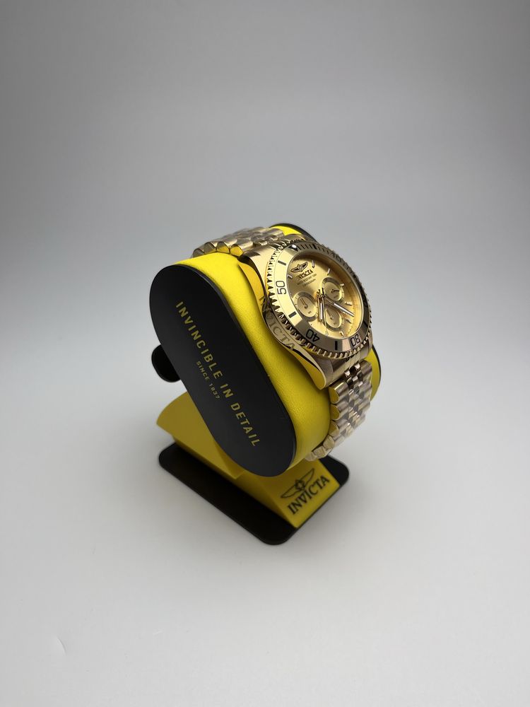 Invicta 48382, золотистий чоловічий годинник, инвикта хронограф