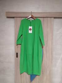 Nowa sukienka XXL zielona 44 MIDI plus size