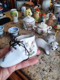 porcelanowe miniaturki solniczki dzbanuszki ,figurki