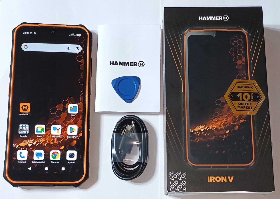 Hammer Iron V 6GB/64GB Android 14 100% sprawny zestaw +-ideał FOLIA