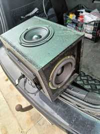 Subwoofer aktywny samochodowy z 2 membranami biernymi