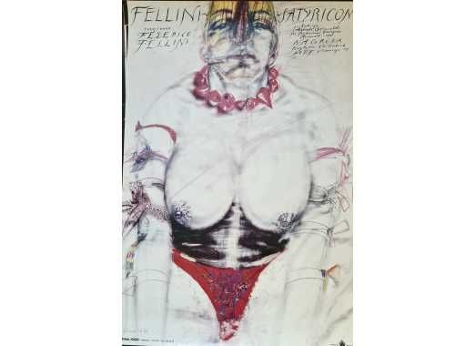 Marzena Kawalerowicz 1989 plakat do filmu Satyricon F. Fellini 68 x 98