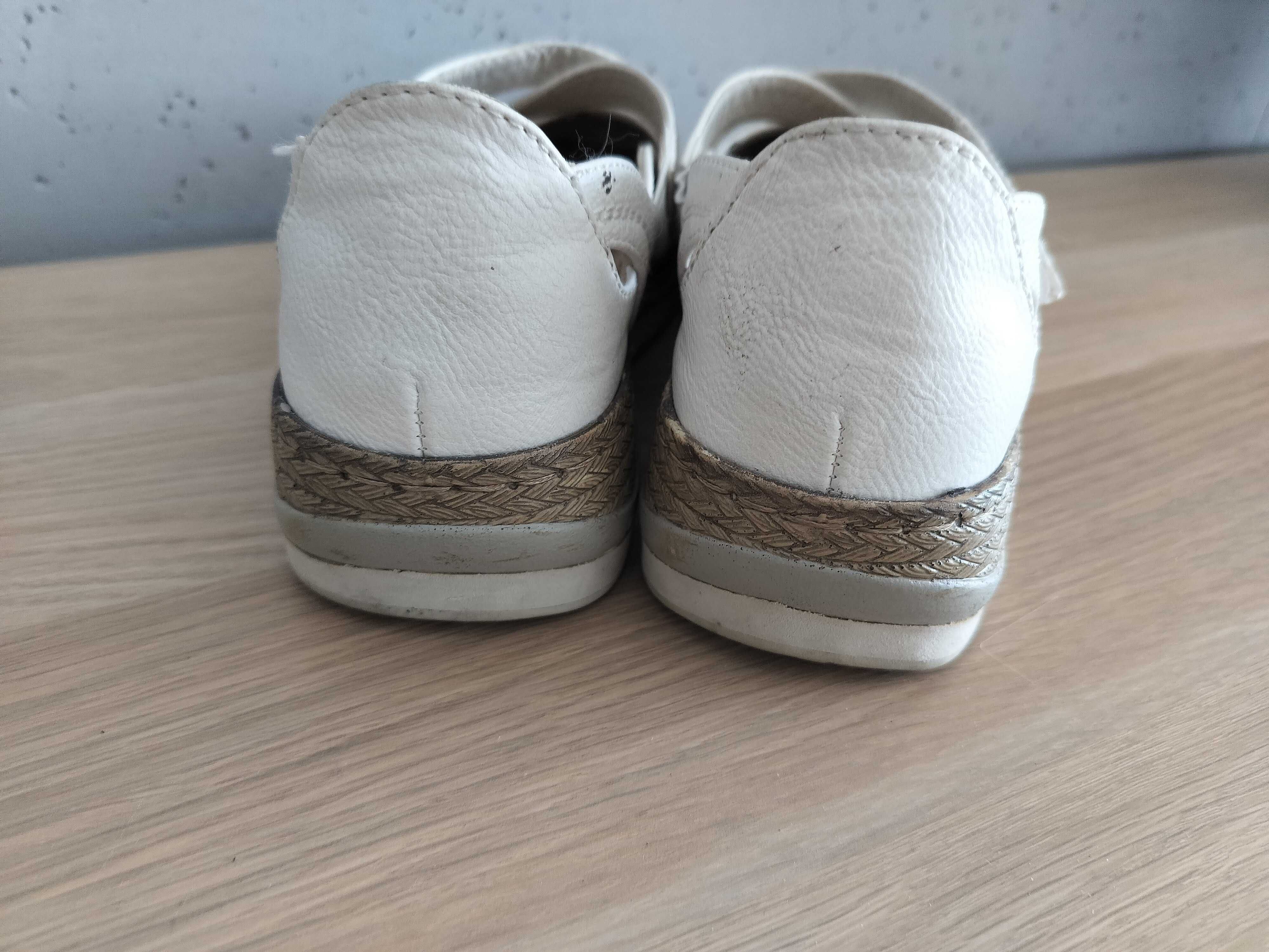 Buty damskie 40 mokasyny naturalna skóra oddychające lekkie dł25,5