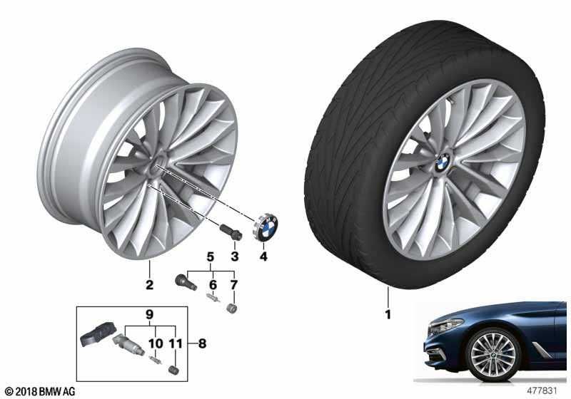 Komplet kół zima BMW 18" 8Jx18 ET:30 Seria: 5' G30 / G31 nr mag. 1/270