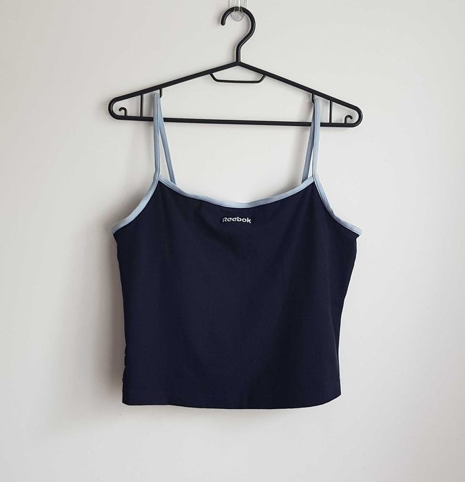 Damski granatowy top crop top vintage Reebok Freestyle rozm. L/XL