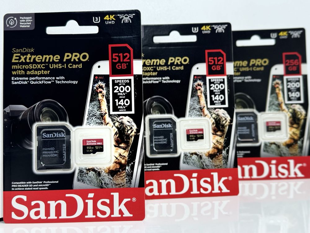 Карта пам'яті SanDisk Extreme Pro microSDXC 512GB з SD адаптером