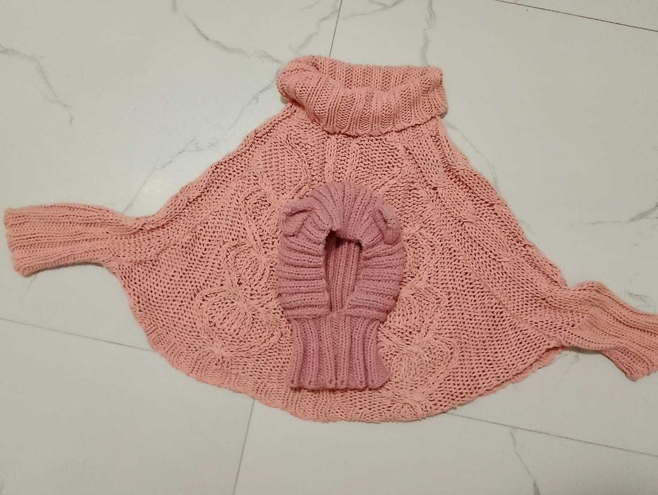 Komplet zimowy dla dziewczynki 116/  122 pudrowy róż