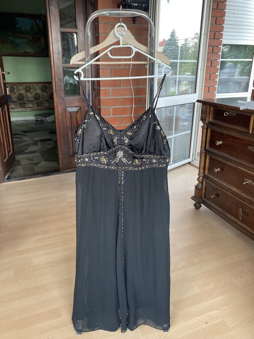 Sukienka damska letnia czarna ozdobna