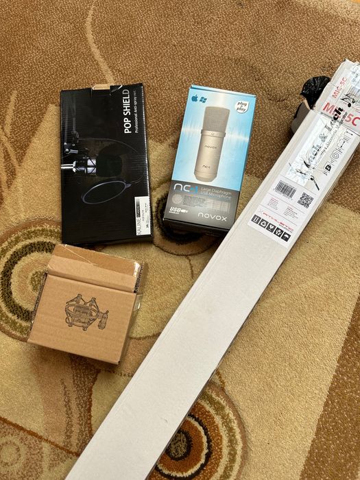 mikrofon Novox NC-1 USB + akcesoria (statyw, pop filter, koszyk)