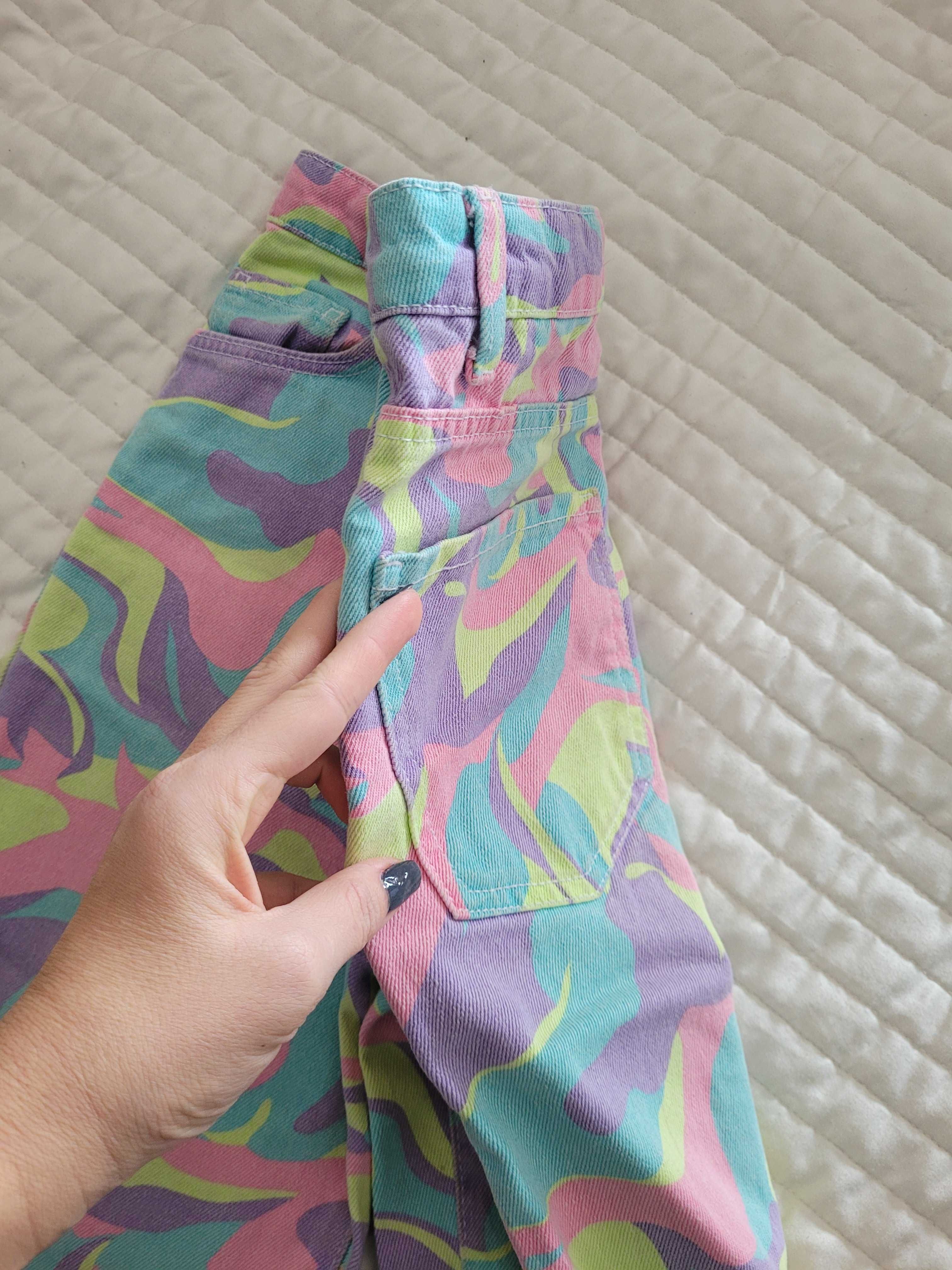 Wide calças coloridas