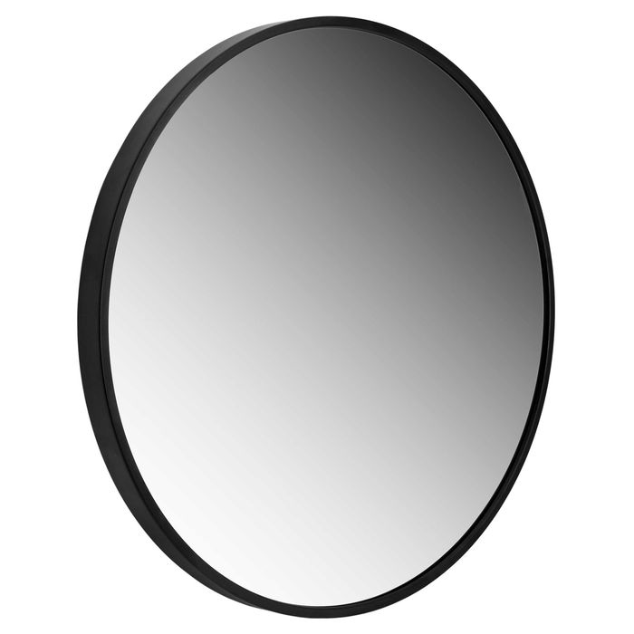 Lustro ścienne loftowe Sander 50 cm czarna rama loft boho okrągłe