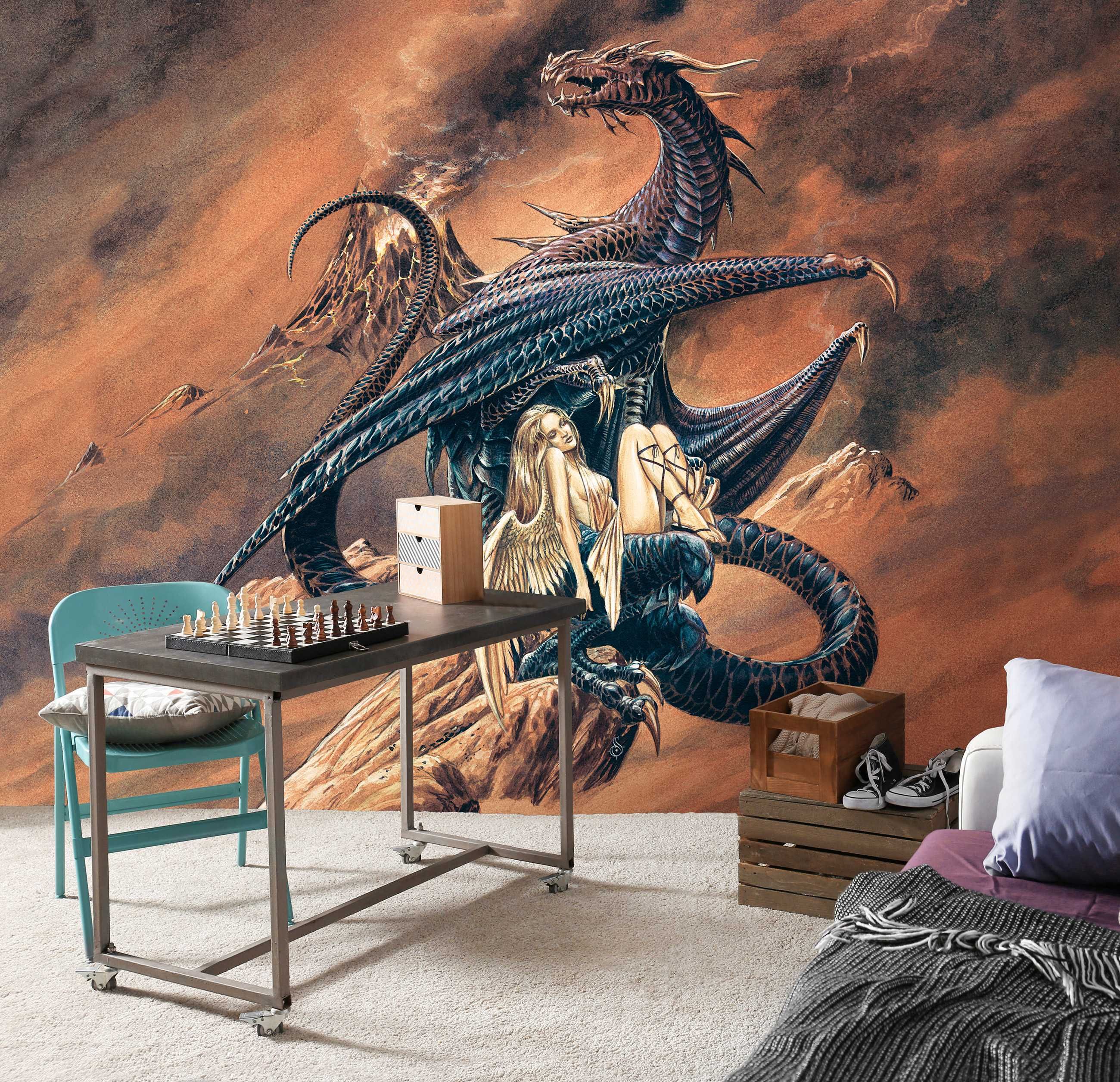 Fototapeta Smok Sztuka Świat Fantasy Na Ścianę 3D Twój Rozmiar + KLEJ