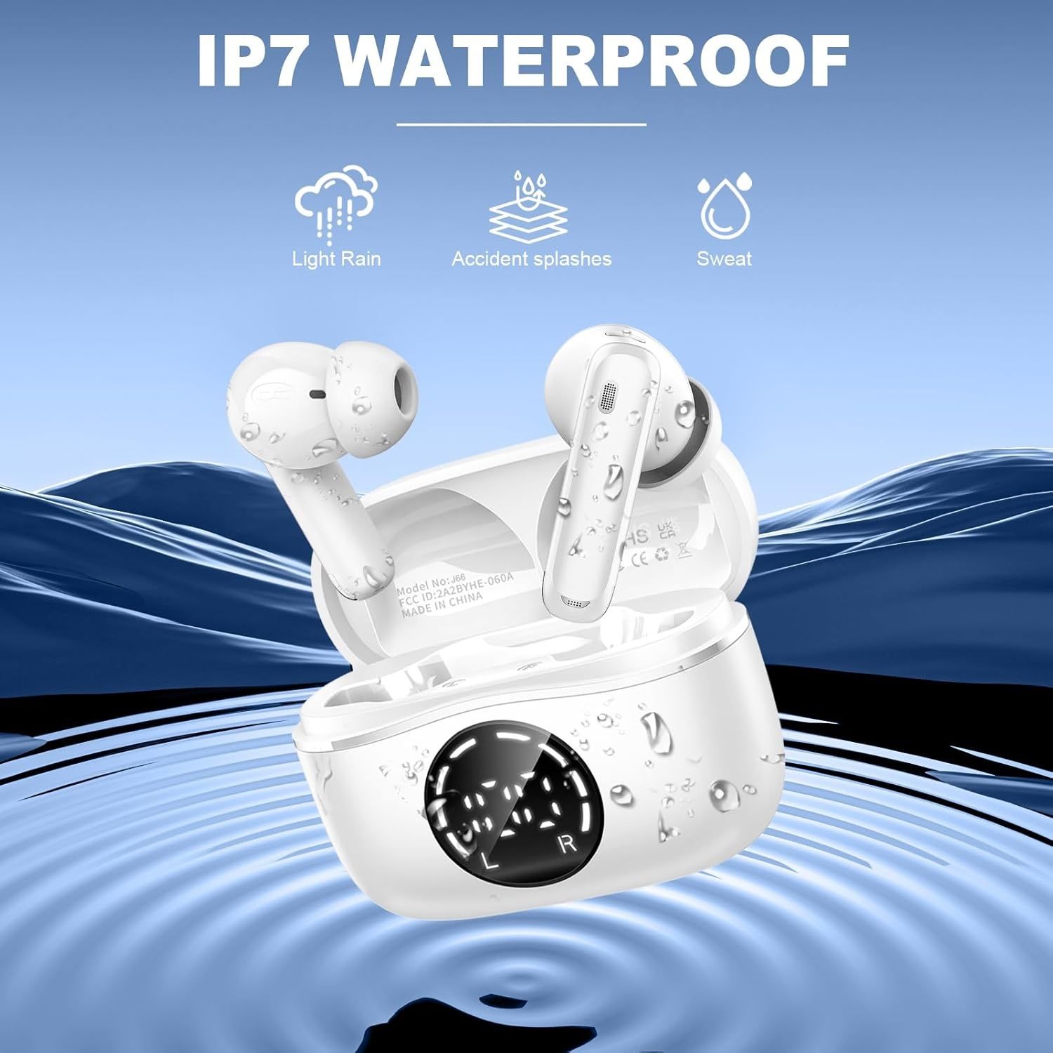 Słuchawki douszne bezprzewodowe, słuchawki Bluetooth 5.4 2024 ENC