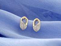 Brincos em Ouro Amarelo 14K com Diamantes – Proveniência Antuérpia
