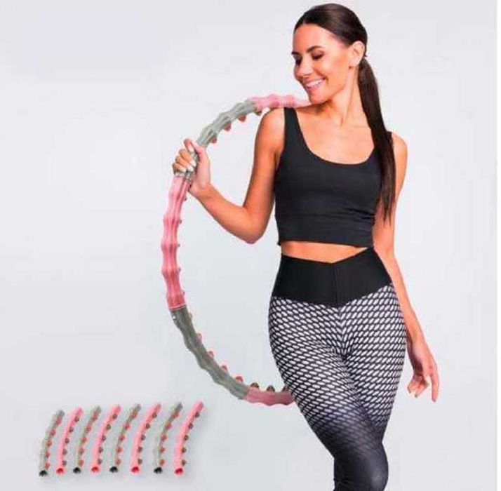 Hula hop fitness  z wypustkami masującymi składane odchudzające