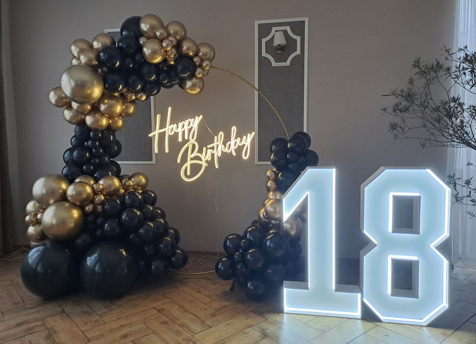 Cyfry 18 led napisy cyfry 2,3,4,5 ,6,7,0 studniówka ścianka osiemnastk