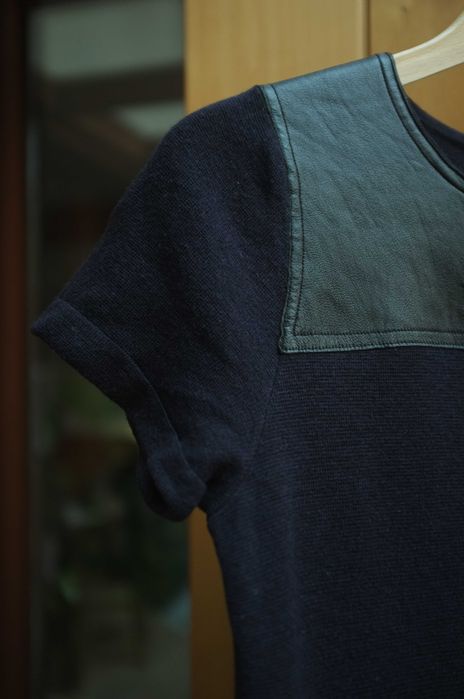 granatowa elegancka wełniana sukienka Massimo Dutti 100% wełna