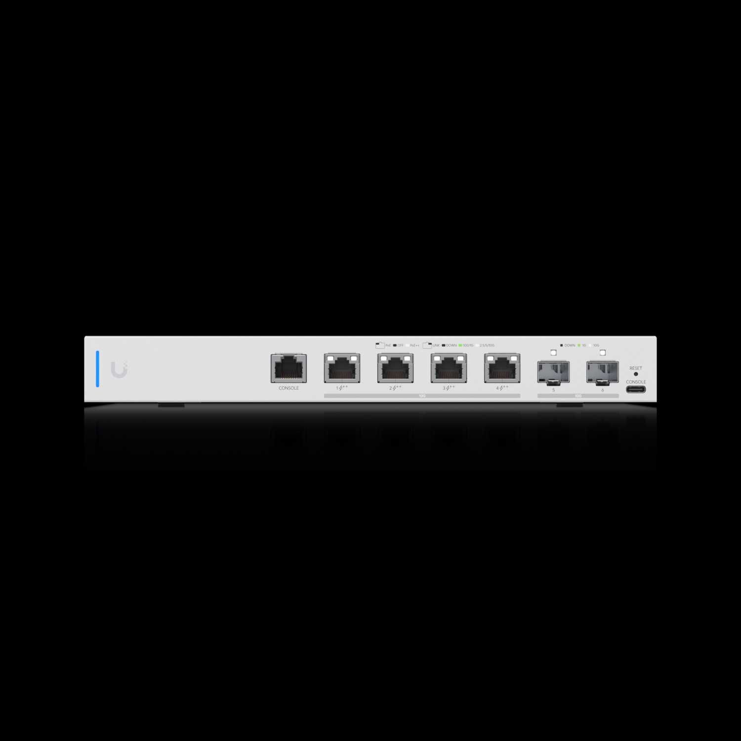 Switch Ubiquiti Unifi US-XG-6POE 210W i oryginalny uchwyt rack-czarny