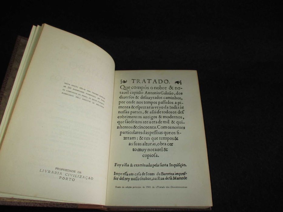 Livro Tratado dos Descobrimentos António Galvão