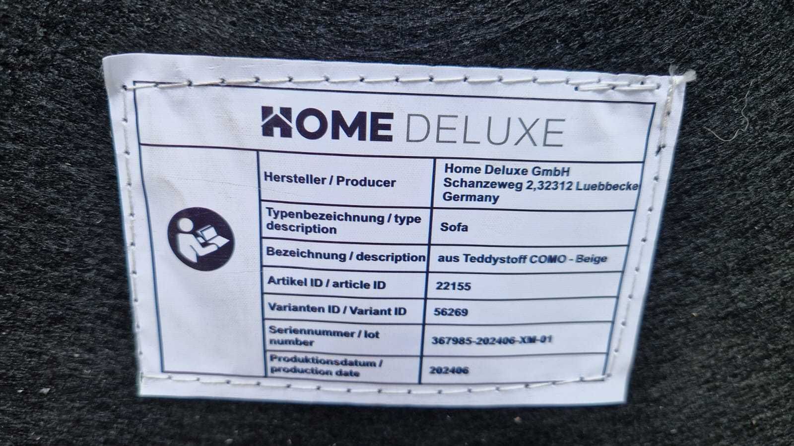 Sofa 3 os kanapa Sztruksowa pluszowa poduszki beżowa kremowa f spania